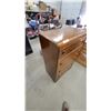Image 6 : Art Deco Waterfall Highboy Chest of Drawers with Brass Ring Pulls, Circa 1930s 44 x 30 x 17"