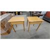 Image 1 : Pair of Light Wood Lift-Top Student Desks with Tapered Legs and Internal Storage 30 x 23 x 26"