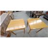 Image 2 : Pair of Light Wood Lift-Top Student Desks with Tapered Legs and Internal Storage 30 x 23 x 26"