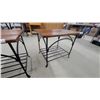 Image 5 : Pair of Rustic Wood and Wrought Iron End Tables 22 x 22 x 27"