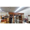 Image 3 : Lighted Wood and Glass Curio Display Cabinet with Mirrored Back and Glass Shelves 72 x 28 x 12" One