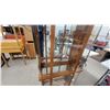 Image 5 : Lighted Wood and Glass Curio Display Cabinet with Mirrored Back and Glass Shelves 72 x 28 x 12" One