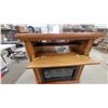 Image 5 : Electric Fireplace Mantel with Cherry-Tone Wood Cabinet and Decorative Carved Scrollwork with