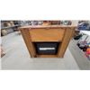 Image 9 : Electric Fireplace Mantel with Cherry-Tone Wood Cabinet and Decorative Carved Scrollwork with