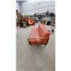 Image 2 : Mid-Century Modern Loveseat with Exposed Wood Frame and Terra Cotta Vinyl Upholstery 66" Wide