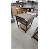 Image 3 : Pair of Woven Rattan End Tables with Single Drawer and Lower Shelf, Dark Wood Frame 24 x 20"×"18"