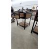 Image 6 : Pair of Woven Rattan End Tables with Single Drawer and Lower Shelf, Dark Wood Frame 24 x 20"×"18"