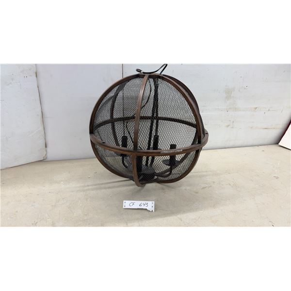 LNC Modern Farmhouse Globe Chandelier, 4-Light Orb Pendant, Distressed Bronze Metal Frame, 18" High