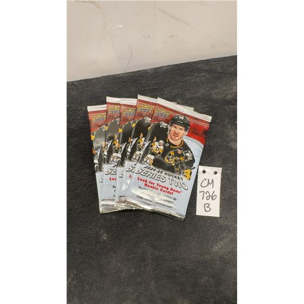 5 Unopened 2024-25 Upper Deck Series 2 Hockey Packs