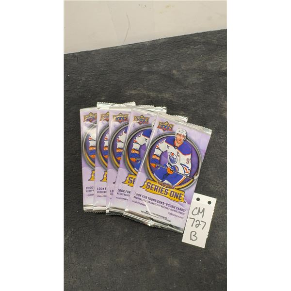 5 Unopened 2025-26 Upper Deck Series 1 Packs