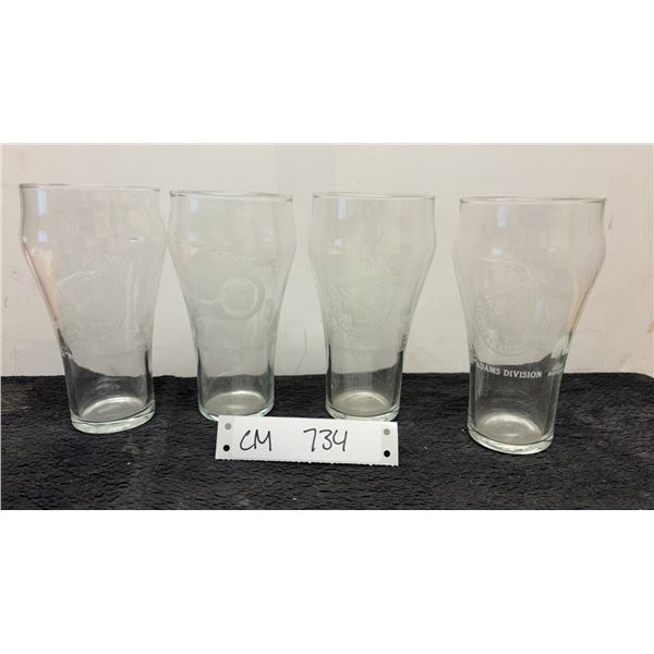 Complete Set of 4 Coca-Cola 100 Year Stanley Cup Glasses