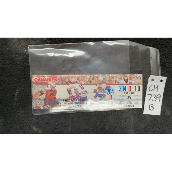 Montreal Canadiens 1995 Unused Ticket