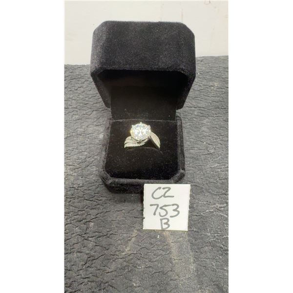 Platinum-Plated 5.0-Carat Moissanite Lab Diamond Tri-Band Ring, Resizable, GH, VVS1