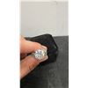 Image 3 : Platinum-Plated 5.0-Carat Moissanite Lab Diamond Tri-Band Ring, Resizable, GH, VVS1