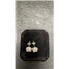Image 5 : Platinum Plated 1.0 Carat Each Simulated Diamond Swirl Halo Stud Earrings