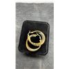 Image 2 : 14K Gold and Platinum Plated 39mm Triple Twisted Hoop Earrings