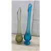 Image 2 : Vintage Art Glass Collection Including Twisted Stem Goblet, Bud Vases, and More, Tallest 17 1/2"