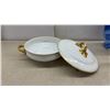 Image 5 : Porcelain Covered Serving Dish with Gold Handles, Art Glass Vases, Crystal Bowls, and More
