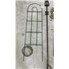 Image 2 : Green Metal Arched Garden Trellis, Shepherd's Hook Stake 85", and Decorative Stake