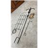 Image 3 : Green Metal Arched Garden Trellis, Shepherd's Hook Stake 85", and Decorative Stake