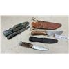 Image 1 : Three Hunting Knives with Leather Sheaths Including Giesen & Forsthoff Bonza and More