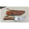 Image 2 : Three Hunting Knives with Leather Sheaths Including Giesen & Forsthoff Bonza and More