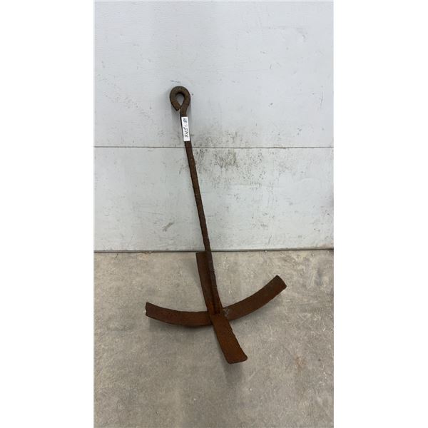 Vintage Iron Grapnel Anchor with Looped Eye