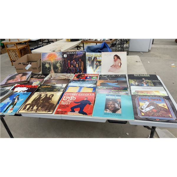 Collection of Vinyl Records, Nat King Cole Ramblin' Rose, Moody Blues and More