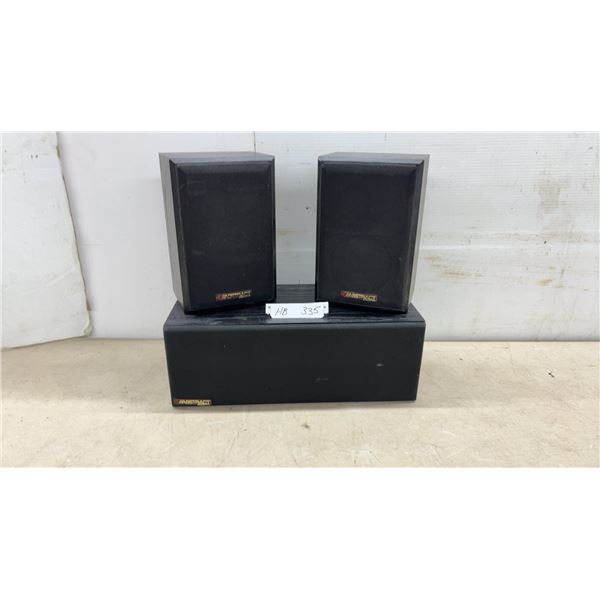 Abstract Acoustics Satellite Speakers Pair with Center Channel Speaker