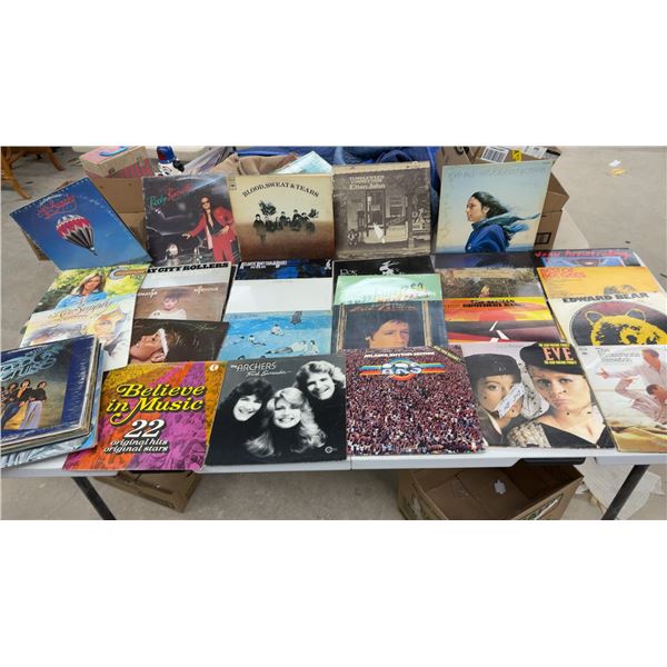 Vinyl Record Collection Including Air Supply, Bee Gees, Allman Brothers Band, and More