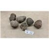 Image 1 : Six Grooved Stone Hammer Heads, Approximately 4" to 5" Each