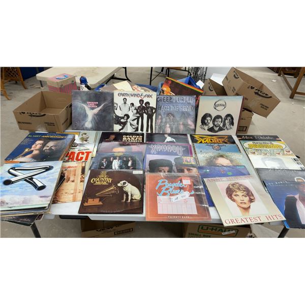 Collection of Vinyl LP Records Including Earth, Wind & Fire, Deep Purple, and More