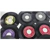 Image 2 : Collection of Vintage 45 RPM Vinyl Records, The Beatles, Ray Price, and Carry Case