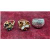 Image 2 : Vintage Gold-Tone Rabbit Brooches with Green Cabochons, Costume Rings, Sterling Brooch and More