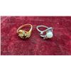Image 3 : Vintage Gold-Tone Rabbit Brooches with Green Cabochons, Costume Rings, Sterling Brooch and More