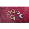 Image 4 : Vintage Gold-Tone Rabbit Brooches with Green Cabochons, Costume Rings, Sterling Brooch and More