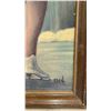 Image 3 : 2 Vintage Framed Picture of a Skater and Harelquin Girl by Eden 7.25 x 16.25