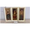 Image 1 : Vintage Pair of Alvaro Bug Eyed Children Frames Art with Original Plastic Frames 1960's. 7.5 x 16.5