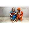 Image 3 : Five Vintage East India Traditional Dolls with Handcrafted Clothing and Wooden Bases