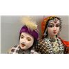 Image 6 : Five Vintage East India Traditional Dolls with Handcrafted Clothing and Wooden Bases