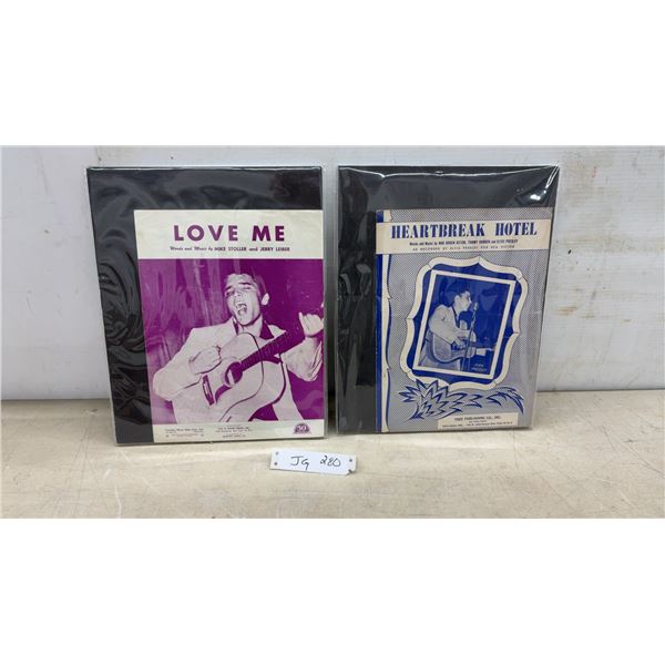 Two Vintage Elvis Presley Sheet Music, "Heartbreak Hotel" and "Love Me," 1956