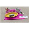 Image 1 : Three Vintage Winnipeg Beach Souvenir Pieces: Dance Pavilion Dish, Glass, and Shoe