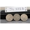 Image 1 : Three Fiji 50 Cents Queen Elizabeth II Coins with Outrigger Boat, 1975 and 1976