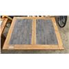 Image 2 : Rustic Oak and Slate Tile Patio Table 50 x 40 x 30