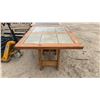 Image 2 : Rustic Pine Tile-Top Dining Table with Trestle Base 50 x 40 x 30