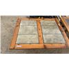 Image 3 : Rustic Pine Tile-Top Dining Table with Trestle Base 50 x 40 x 30