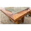 Image 5 : Rustic Pine Tile-Top Dining Table with Trestle Base 50 x 40 x 30