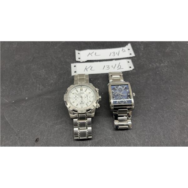 Guess W13307G1 Chronograph Stainless Steel Watch and Guess Rectangular Blue Dial Watch