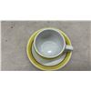 Image 3 : CN Railway Teacup and Saucer by Grindley Hotelware and 3 Amber Depression Glass Cups