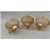 Image 6 : CN Railway Teacup and Saucer by Grindley Hotelware and 3 Amber Depression Glass Cups